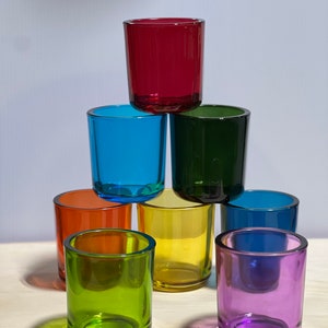 Glass Candle Jars Painted 8.5 Ounce 3.5" Tall x 3.25" Wide