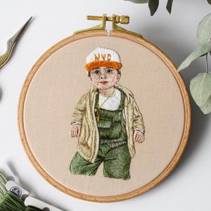 Personalized embroidery photo hoop, family gift, family embroidery design, people embroidered, embroidery art, hand embroidery, portrait